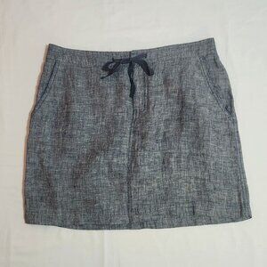 Sophie Max Navy Linen Skirt with Pockets Size Small
